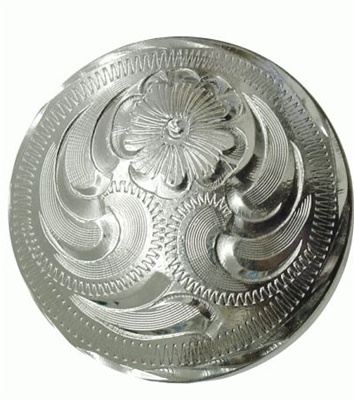 Engraved Silver Saddle Concho