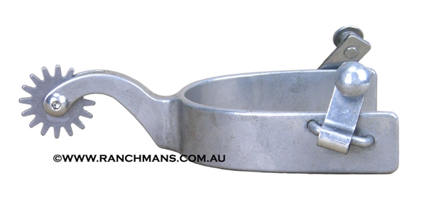 Polished Steel Ranch Cutter Spurs w/Rockgrinder Rowels