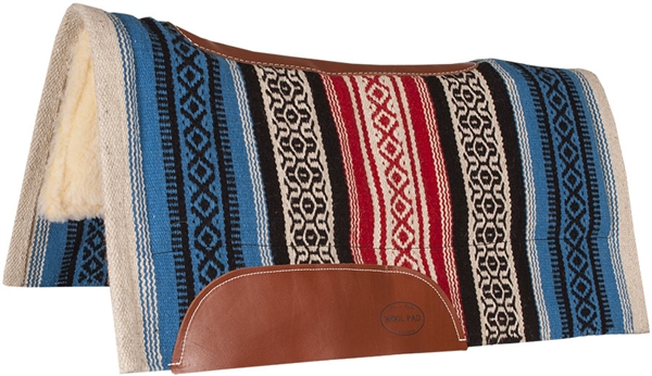 Mustang® Tierra Contoured Show Saddle Pad - Blue & Red