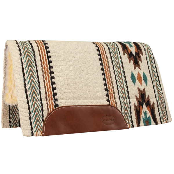 Mustang® Temecula Show Saddle Pad - Cream & Turquoise