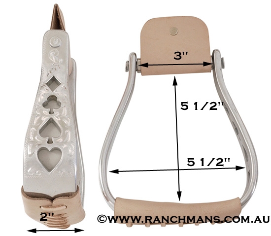 Ranchman's Aluminium Engraved Gambler Stirrups