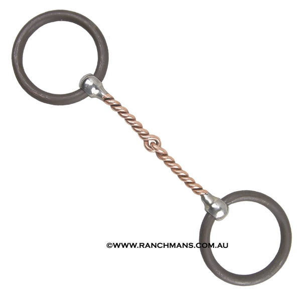 Ranchmans Heavy Ring Copper Twist Snaffle