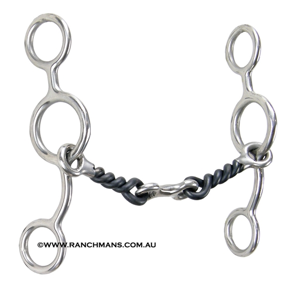 Ranchmans Junior Cowhorse Twisted Wire Dog Bone Gag Bit