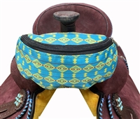 Showman® Nylon Insulated Saddle Pouch - Aztec Print