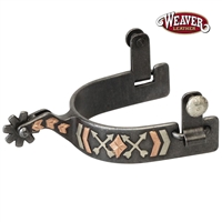 Weaver Leather® Mens Buffed Black Crossed Arrow Design Spurs