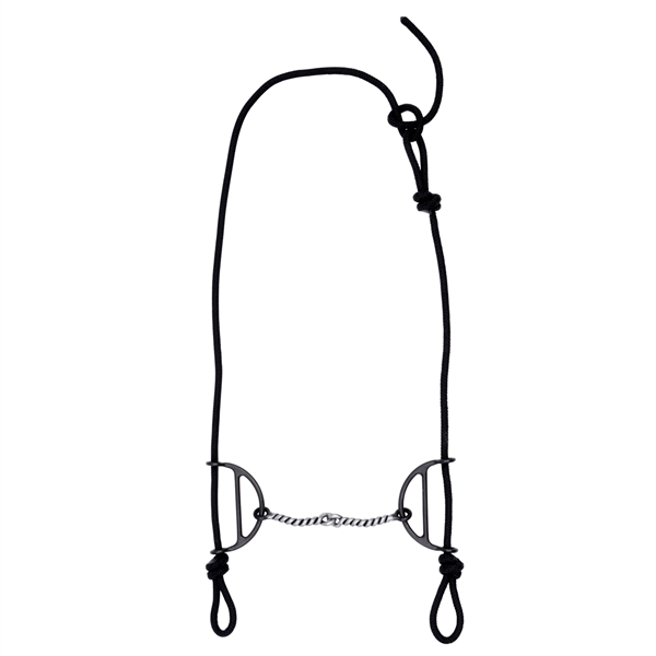 Metalab® Black Satin Twisted Wire Sliding Gag Bridle