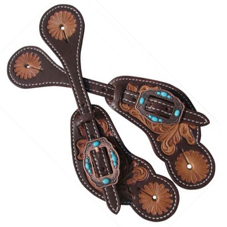 Showman® Ladies Vintage Tooled Spur Straps