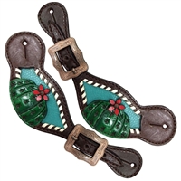 Showman® Ladies Cactus & 3D Flower Spur Straps