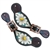 Showman® Ladies Teal Inlay & Poppy Flower Spur Straps