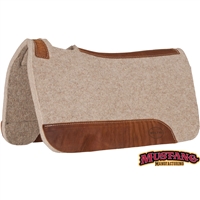 Mustang® 3/4" Tan Wool Contoured Spine Saddle Pad