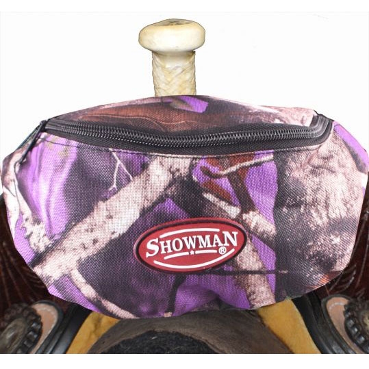 Showman® Nylon Insulated Saddle Pouch - Purple Camo