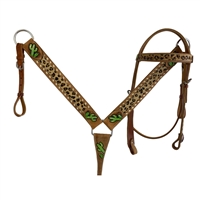 Showman® Hand Painted Cactus Bridle & Breastcollar Set