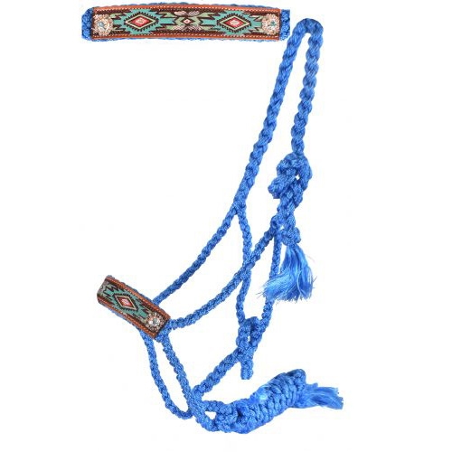 Showman® Baby Blue Hand Painted Aztec Mule Tape Halter