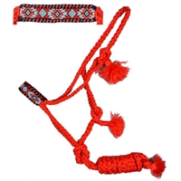 Showman® Red Mule Tape Halter w/Southwest Beaded Noseband