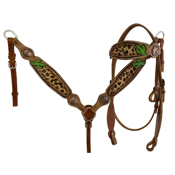 Showman® Hand Painted Cactus Bridle & Breastcollar Set