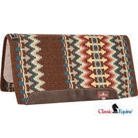 Classic Equine® Wool Top Saddle Pad 32" x 34" - Chestnut & Lemon