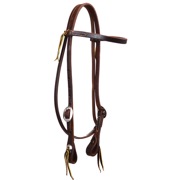 Ranchman's 5/8" Harness Leather Browband Headstall w/Cart & Conchos