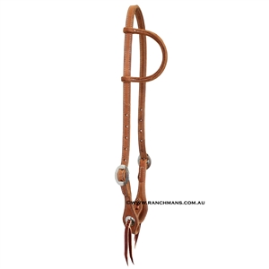 Ranchmans Sliding One Ear Headstall w/Conchos