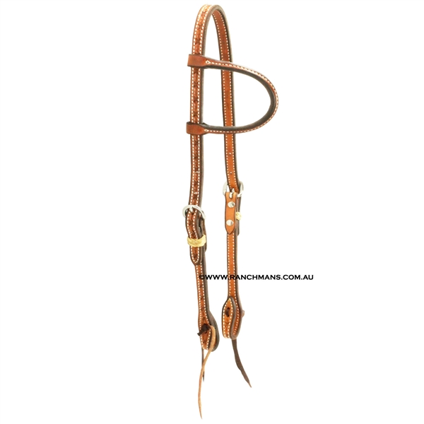 Ranchmans Barb Wire Tooled One Ear Bridle