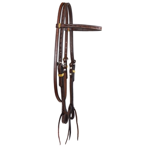 Ranchman's Oiled Barbed Wire Browband Bridle