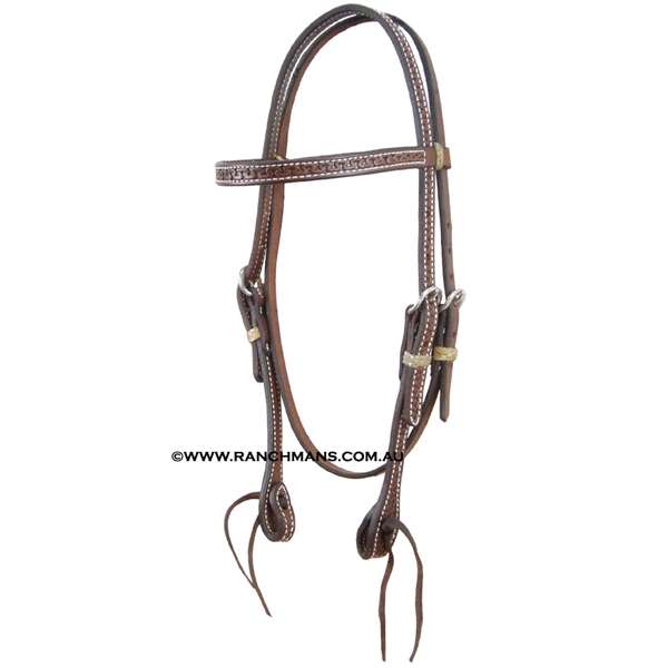 Ranchman's Oiled Running W Browband Bridle