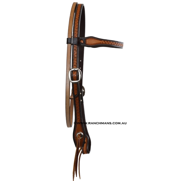 Ranchman's Running "W" Two Tone Browband Headstall