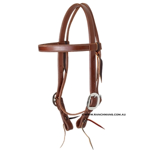 Ranchmans 1" Browband Snaffle Bridle w/Cart Buckles