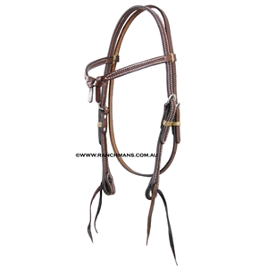 Ranchman's Oiled Futurity Knot Basket Stamp Browband Bridle