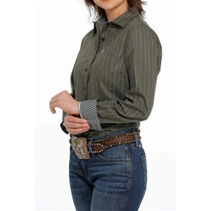 Cinch® Ladies Olive Printed Cotton Shirt