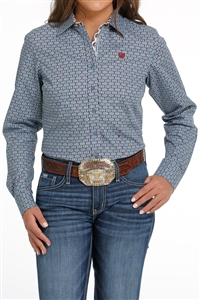 Cinch® Ladies Light Blue Paisley Print Shirt