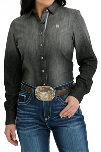 Cinch® Ladies Black Denim Snap Shirt