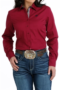 Cinch® Ladies Burgundy Button Down Shirt