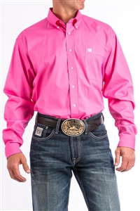 Mens Cinch® Solid Pink Longsleeve Shirt