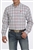 Mens Cinch® Aqua, Red & White Plaid Longsleeve Shirt