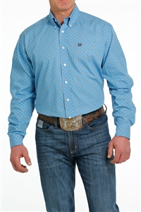 Mens Cinch® Blue Medallion Print Shirt