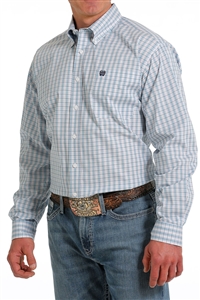 Mens Cinch® White/Turquoise & Red Print Shirt
