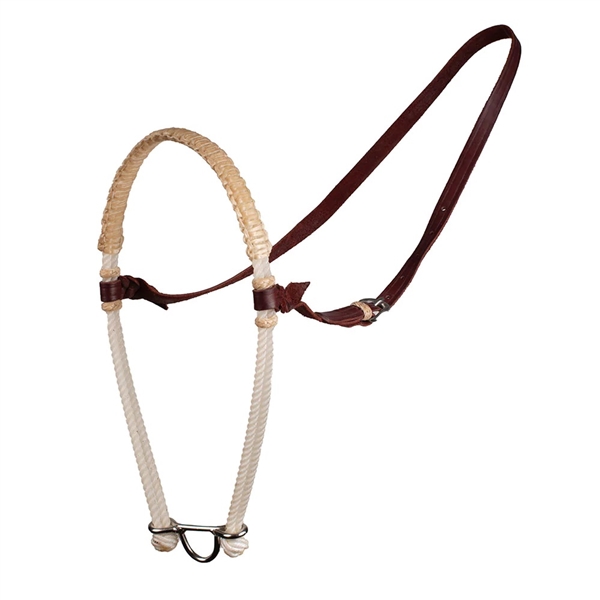 Ranchman's Double Rope Tiedown Noseband w/Rawhide Braid Covered Nose