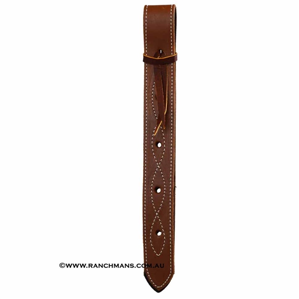Ranchman's Oiled Red Latigo Doubled & Stitched Off Billet Strap