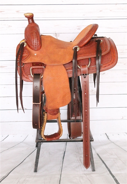 SRS® 12" Basket Stamp Roping Saddle