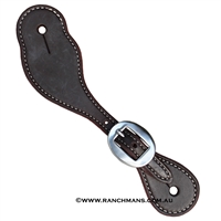 Ranchman's Ladies Deep Oiled Latigo Spur Straps