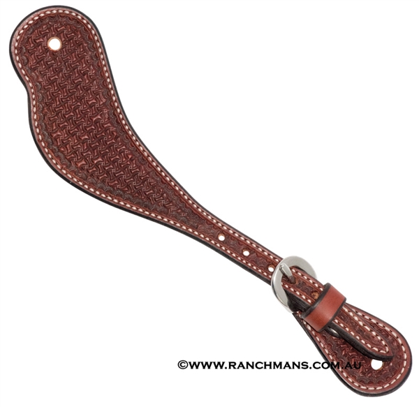Ranchman's Adult Rosewood Spider Stamp Cowboy Spur Straps