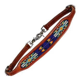 Showman® Royal Blue Beaded Inlay Breast Collar Wither Strap