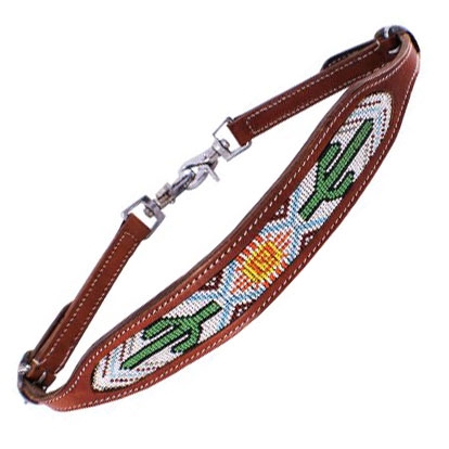 Showman® Cactus & Navajo Design Beaded Inlay Breast Collar Wither Strap