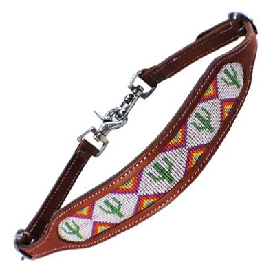 Showman® Cactus & Triangle Design Beaded Inlay Breast Collar Wither Strap