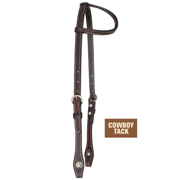 Cowboy Tack® Rosewood Spider Stamp Sliding Ear Headstall