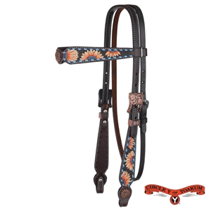 Circle Y of Yoakum® Sunflower Buckstitch Browband Headstall