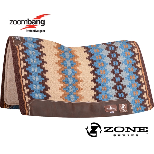 Classic Equine® Zone™ Wool Top Saddle Pad 34" x 38" - Coffee & Malibu