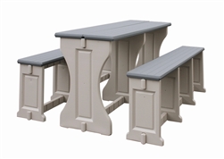 LEISURE ACCENTS PICNIC TABLE WITH BENCHES