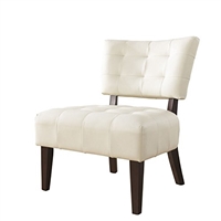 Roundhill off white blended leather chair