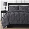 Pinched Pleat Comforter Set - King Grey